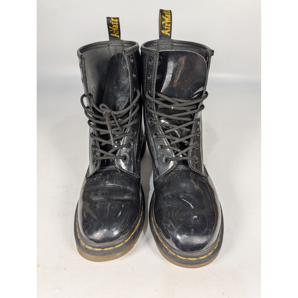 Dr. Martens 1460 W Black Patent Lamper Leather Combat Boots Womens 11 EU 43 UK 9 - Picture 2 of 5